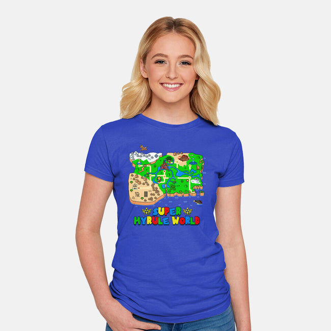 Super Hyrule World-Womens-Fitted-Tee-NMdesign