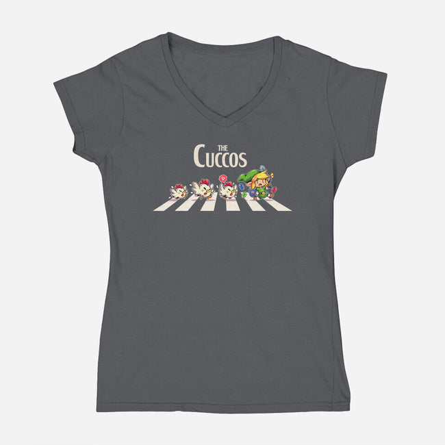The Cuccos-Womens-V-Neck-Tee-2DFeer