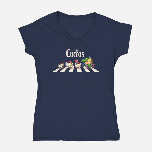 The Cuccos-Womens-V-Neck-Tee-2DFeer