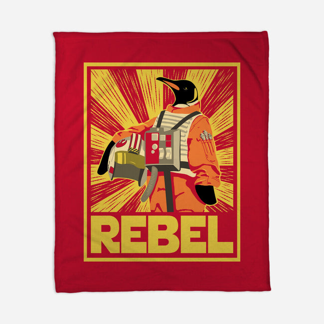 Penguin Rebel-None-Fleece-Blanket-dwarmuth