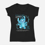 Blue Monster-Womens-V-Neck-Tee-yumie