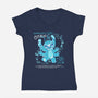 Blue Monster-Womens-V-Neck-Tee-yumie
