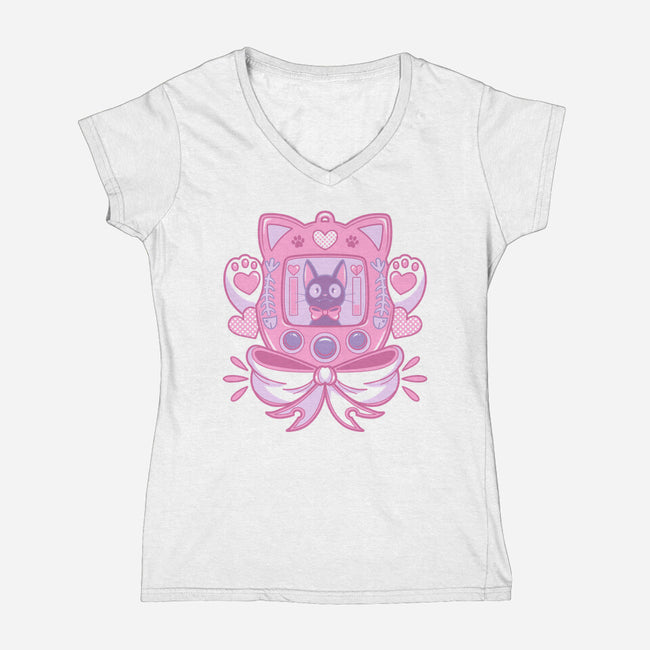 Kawaiigochi-Womens-V-Neck-Tee-yumie