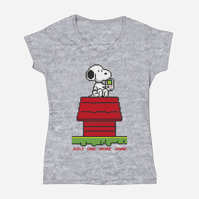 8 Bit Dog-Womens-V-Neck-Tee-sebasebi