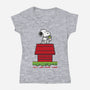 8 Bit Dog-Womens-V-Neck-Tee-sebasebi