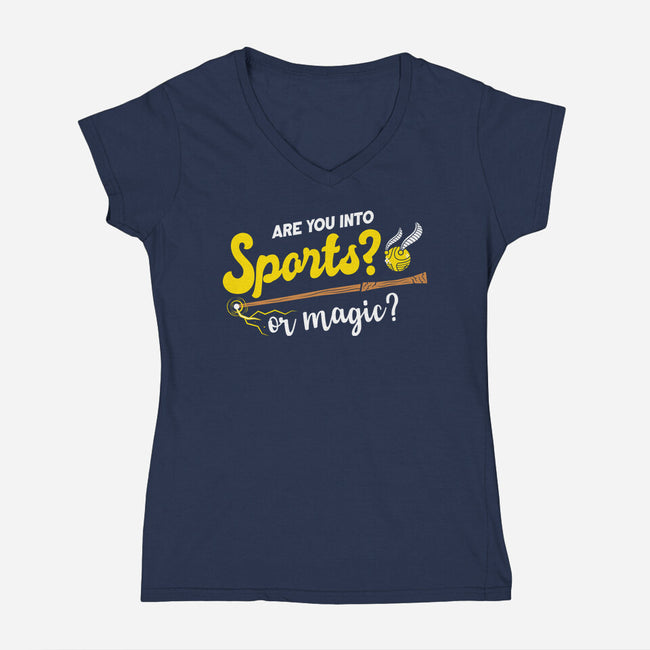 Sports Or Magic-Womens-V-Neck-Tee-krisren28