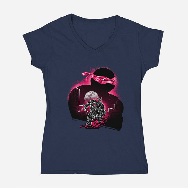 Sai Weilder Ninja-Womens-V-Neck-Tee-hypertwenty