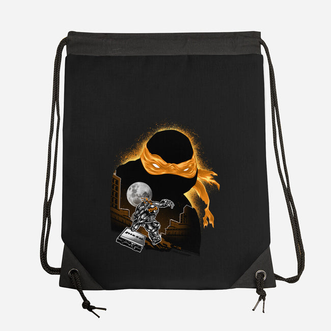 Nun-Chucks Wielder Ninja-None-Drawstring-Bag-hypertwenty