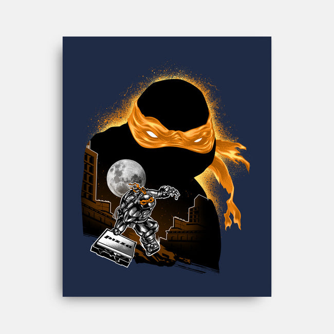 Nun-Chucks Wielder Ninja-None-Stretched-Canvas-hypertwenty