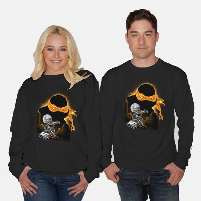 Nun-Chucks Wielder Ninja-Unisex-Crew Neck-Sweatshirt-hypertwenty
