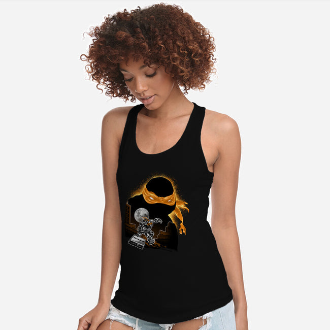 Nun-Chucks Wielder Ninja-Womens-Racerback-Tank-hypertwenty