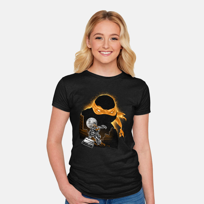 Nun-Chucks Wielder Ninja-Womens-Fitted-Tee-hypertwenty