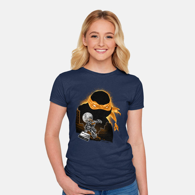 Nun-Chucks Wielder Ninja-Womens-Fitted-Tee-hypertwenty