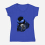 Katana Weilder Ninja-Womens-V-Neck-Tee-hypertwenty