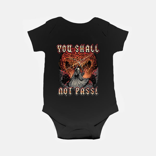 You Shall Not Pass-Baby-Basic-Onesie-momma_gorilla