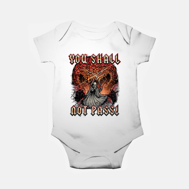 You Shall Not Pass-Baby-Basic-Onesie-momma_gorilla