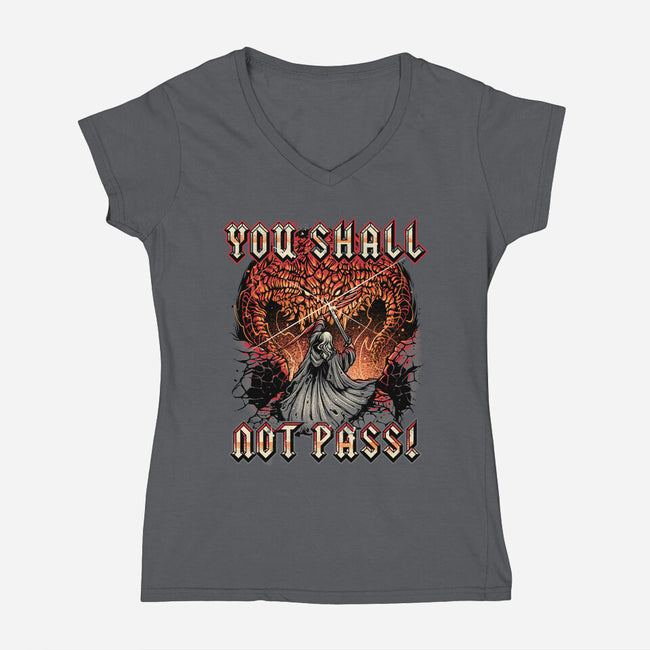 You Shall Not Pass-Womens-V-Neck-Tee-momma_gorilla