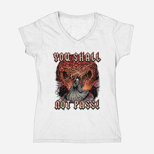 You Shall Not Pass-Womens-V-Neck-Tee-momma_gorilla