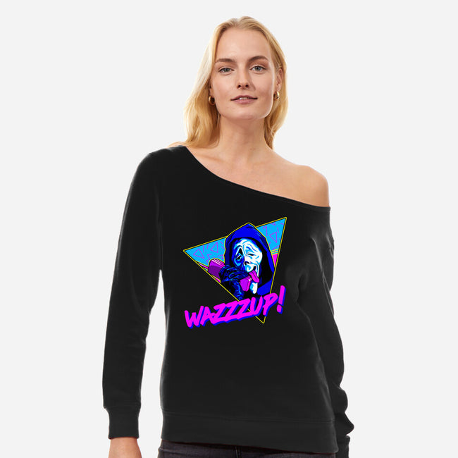 WAZZZUP It's Me-Womens-Off Shoulder-Sweatshirt-goodidearyan