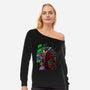 The Carnage That Laughs-Womens-Off Shoulder-Sweatshirt-Ozzy Fernandez