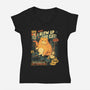 Honey I Blew Up The Cat-Womens-V-Neck-Tee-eduely