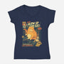 Honey I Blew Up The Cat-Womens-V-Neck-Tee-eduely