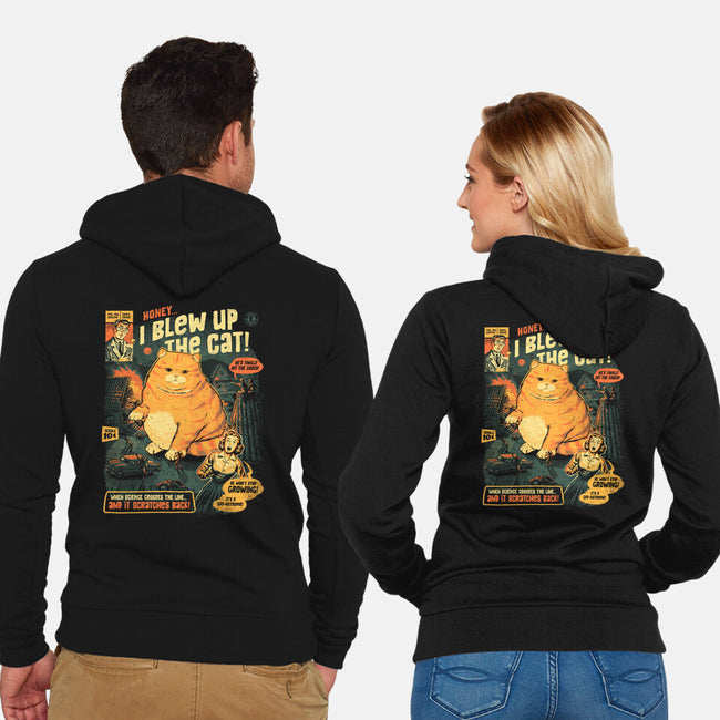 Honey I Blew Up The Cat-Unisex-Zip-Up-Sweatshirt-eduely
