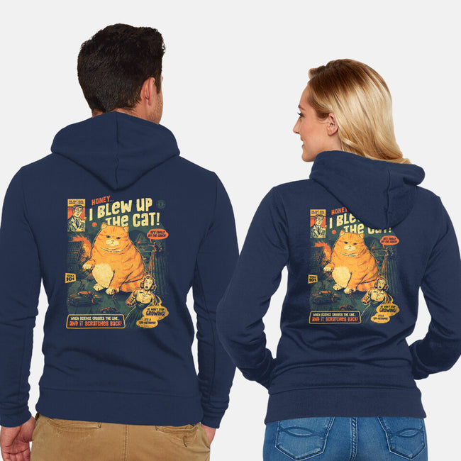 Honey I Blew Up The Cat-Unisex-Zip-Up-Sweatshirt-eduely