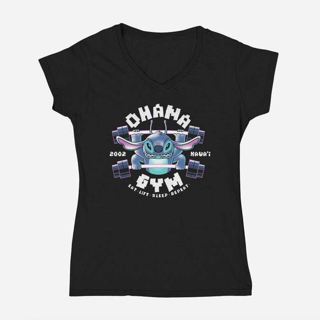 Ohana Gym-Womens-V-Neck-Tee-naomori