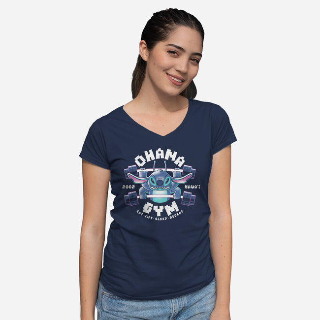 Ohana Gym-Womens-V-Neck-Tee-naomori