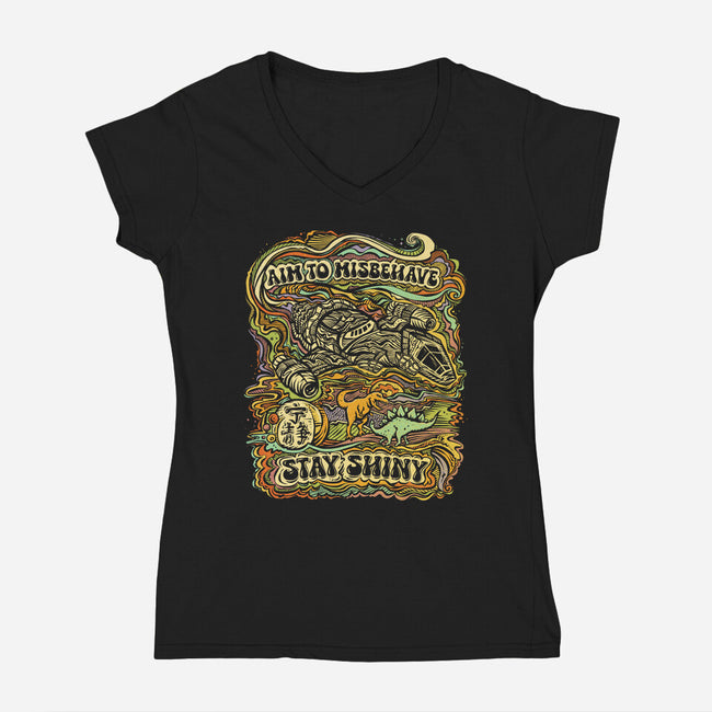 Stay Shiny-Womens-V-Neck-Tee-kg07
