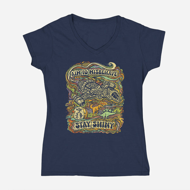 Stay Shiny-Womens-V-Neck-Tee-kg07