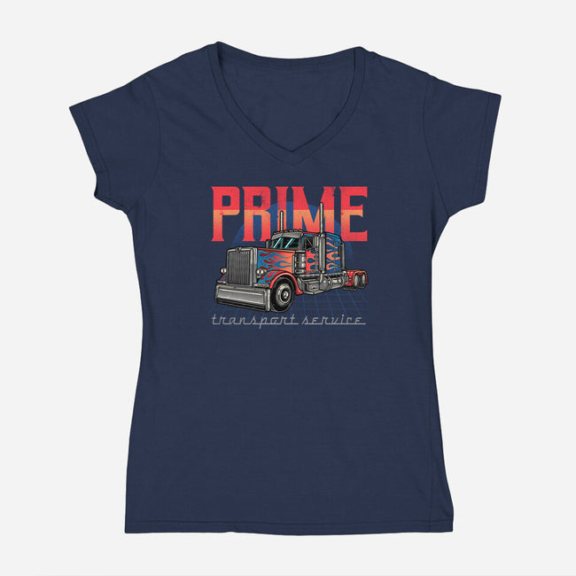 Prime Transport Service-Womens-V-Neck-Tee-momma_gorilla
