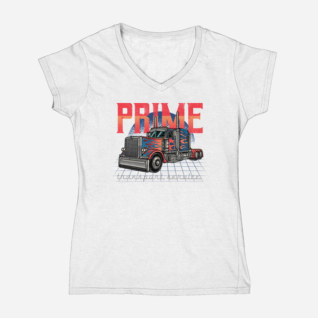 Prime Transport Service-Womens-V-Neck-Tee-momma_gorilla