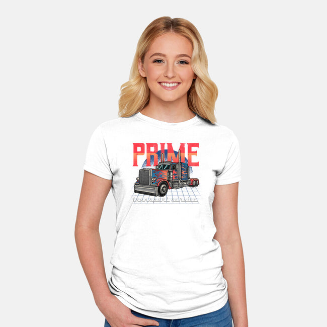 Prime Transport Service-Womens-Fitted-Tee-momma_gorilla