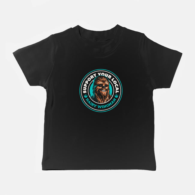 Support Your Local Hairy Wingman-Baby-Basic-Tee-Herk Up Tees