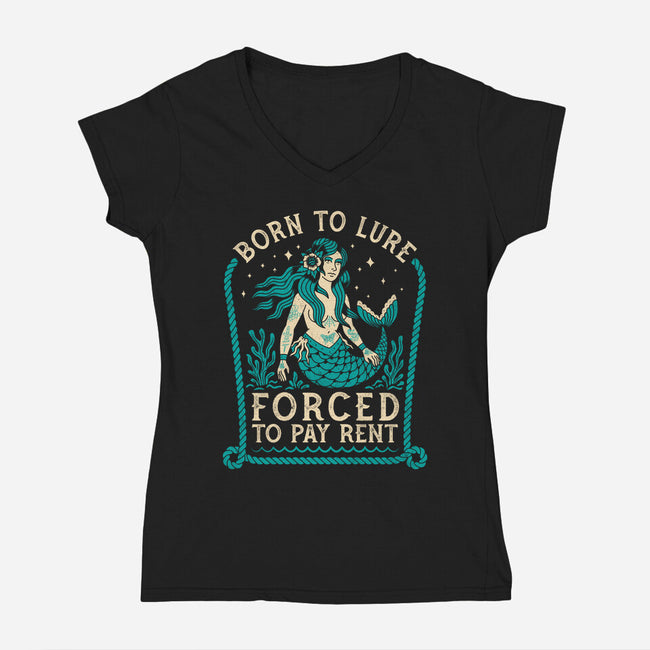 Born To Lure-Womens-V-Neck-Tee-Nemons