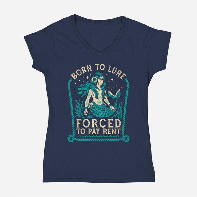 Born To Lure-Womens-V-Neck-Tee-Nemons