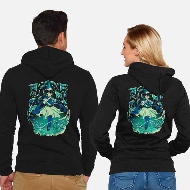 The Water Witch-Unisex-Zip-Up-Sweatshirt-Estudio Horta