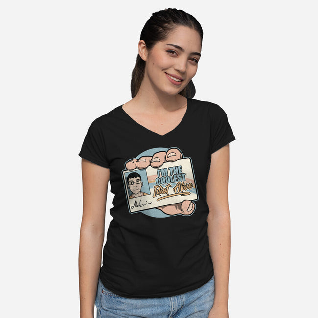 Driver License Idiot Movie-Womens-V-Neck-Tee-Studio Mootant