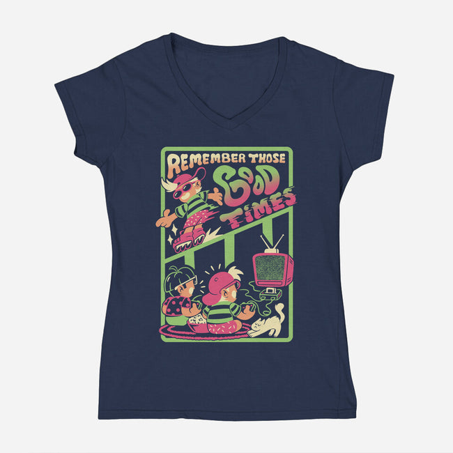 Remember Those Good Times-Womens-V-Neck-Tee-Henrique Torres