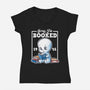 Booked Friendly Ghost-Womens-V-Neck-Tee-NemiMakeit