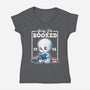Booked Friendly Ghost-Womens-V-Neck-Tee-NemiMakeit