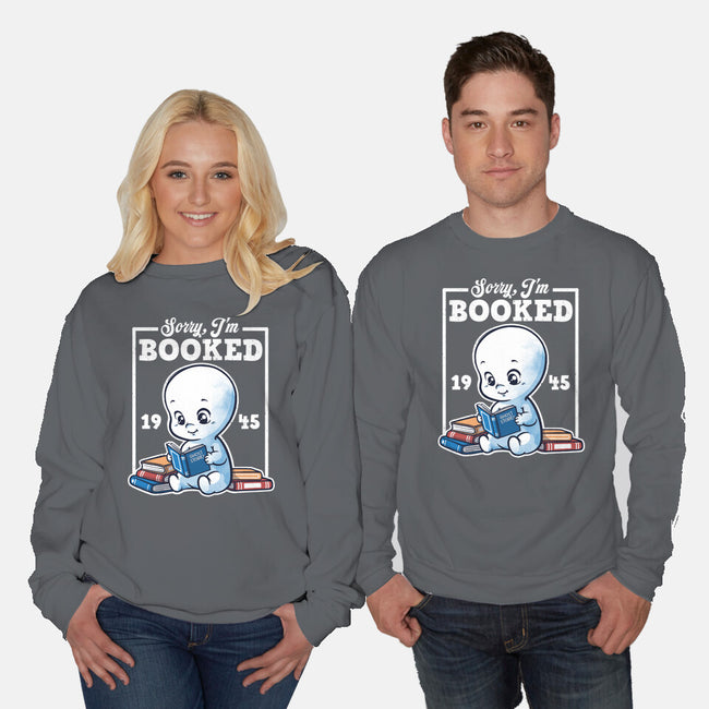Booked Friendly Ghost-Unisex-Crew Neck-Sweatshirt-NemiMakeit