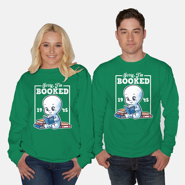 Booked Friendly Ghost-Unisex-Crew Neck-Sweatshirt-NemiMakeit