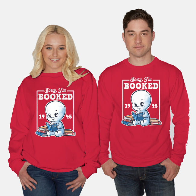 Booked Friendly Ghost-Unisex-Crew Neck-Sweatshirt-NemiMakeit