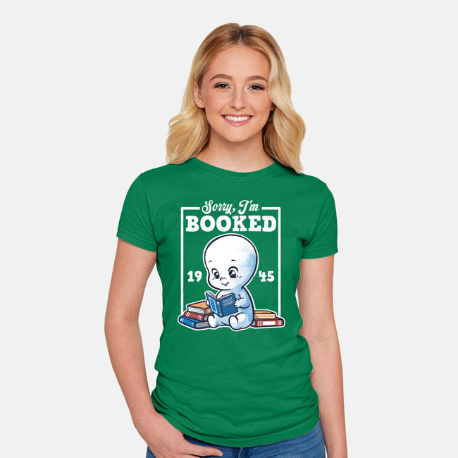 Booked Friendly Ghost-Womens-Fitted-Tee-NemiMakeit