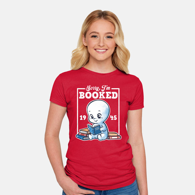 Booked Friendly Ghost-Womens-Fitted-Tee-NemiMakeit