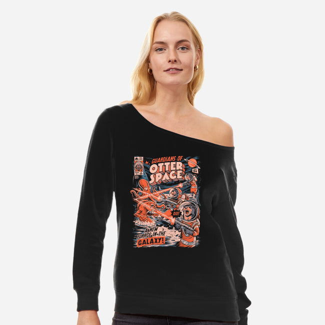 Guardians Of Otter Space-Womens-Off Shoulder-Sweatshirt-eduely