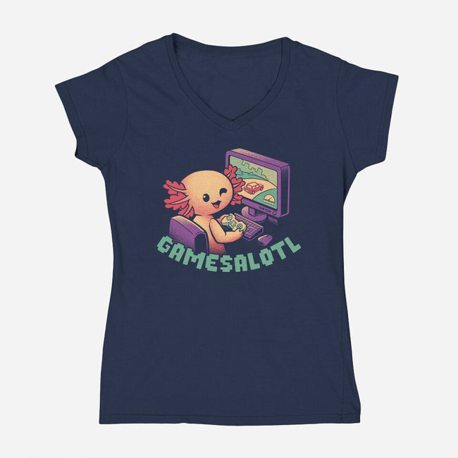Gamesalotl-Womens-V-Neck-Tee-worlddominationforcats
